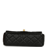 Chanel Mini Pearl Crush Rectangular Flap Bag Black Lambskin Brushed Gold Hardware