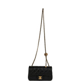 Chanel Mini Pearl Crush Rectangular Flap Bag Black Lambskin Brushed Gold Hardware