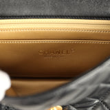 Chanel Mini Pearl Crush Rectangular Flap Bag Black Lambskin Brushed Gold Hardware
