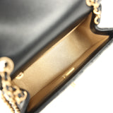 Chanel Mini Pearl Crush Square Flap Bag Black Shiny Lambskin Brushed Gold Hardware