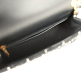 Pre-owned Chanel Mini Pearl Crush Square Flap Bag White and Black Tweed Antique Gold Hardware