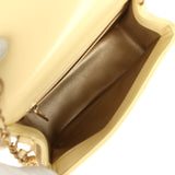 Pre-owned Chanel Mini Pearl Crush Square Flap Bag Yellow Lambskin Brushed Gold Hardware