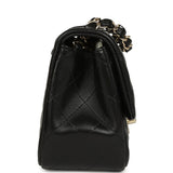 Chanel Mini Classic Square Flap Bag Black Lambskin Light Gold Hardware