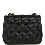 Chanel Mini Classic Square Flap Bag Black Lambskin Light Gold Hardware