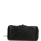 Chanel Mini Classic Square Flap Bag Black Lambskin Light Gold Hardware