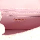 Chanel Mini Rectangular Flap Bag White and Multicolor Tweed Light Gold Hardware