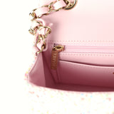 Chanel Mini Rectangular Flap Bag White and Multicolor Tweed Light Gold Hardware