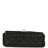 Chanel Mini Pearl Crush Rectangular Flap Bag Black Lambskin Brushed Gold Hardware