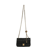 Chanel Mini Pearl Crush Rectangular Flap Bag Black Lambskin Brushed Gold Hardware