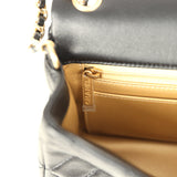 Chanel Mini Pearl Crush Rectangular Flap Bag Black Lambskin Brushed Gold Hardware