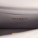 Chanel Mini Rectangular Flap Bag with Top Handle Light Purple Lambskin Light Gold Hardware