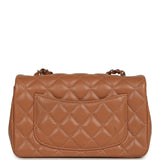 Chanel Mini Rectangular Flap Bag Caramel Lambskin Light Gold Hardware
