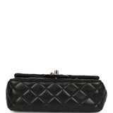 Pre-owned Chanel Mini Rectangular Lady Bug Flap Bag Black Lambskin Silver Hardware