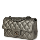 Chanel Mini Classic Rectangular Flap Bag Dark Silver Calfskin Ruthenium Hardware