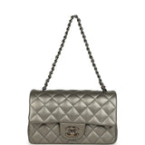 Chanel Mini Classic Rectangular Flap Bag Dark Silver Calfskin Ruthenium Hardware