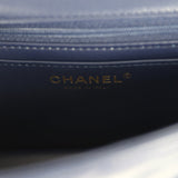 Chanel Mini Classic Rectangular Top Handle Flap Navy Lambskin Light Gold Hardware