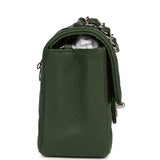 Chanel Mini Classic Rectangular Flap Bag Dark Green Caviar Silver Hardware - Thumbnail View 3