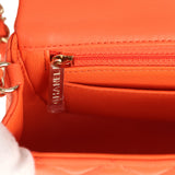 Pre-owned Chanel Mini Rectangular Flap Bag Orange Lambskin Light Gold Hardware