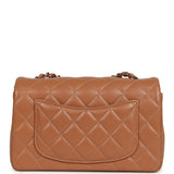 Pre-owned Chanel Mini Classic Rectangular Flap Bag Caramel Lambskin Light Gold Hardware - Thumbnail View 4