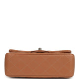 Pre-owned Chanel Mini Classic Rectangular Flap Bag Caramel Lambskin Light Gold Hardware - Thumbnail View 6