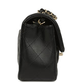 Chanel Mini Classic Rectangular Flap Bag Black Lambskin Light Gold Hardware - Thumbnail View 3