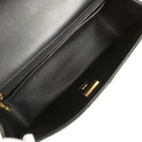 Chanel Mini Classic Rectangular Flap Bag Black Lambskin Light Gold Hardware - Thumbnail View 8