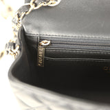 Chanel Mini Classic Rectangular Flap Bag Black Lambskin Light Gold Hardware - Thumbnail View 10