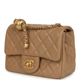 Chanel Mini Pearl Crush Square Flap Bag Beige Lambskin Brushed Gold Hardware - Thumbnail View 5