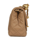 Chanel Mini Pearl Crush Square Flap Bag Beige Lambskin Brushed Gold Hardware - Thumbnail View 3