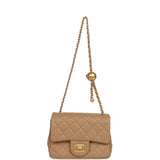 Chanel Mini Pearl Crush Square Flap Bag Beige Lambskin Brushed Gold Hardware - Thumbnail View 7