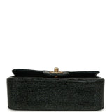 Pre-owned Chanel Mini Rectangular Flap Bag Green Shiny Lizard Brushed Gold Hardware - Thumbnail View 6