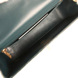 Pre-owned Chanel Mini Rectangular Flap Bag Green Shiny Lizard Brushed Gold Hardware - Thumbnail View 8