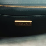 Pre-owned Chanel Mini Rectangular Flap Bag Green Shiny Lizard Brushed Gold Hardware - Thumbnail View 9