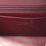 Chanel Mini Classic Rectangular Flap Bag Burgundy Shiny Lambskin Light Gold Hardware