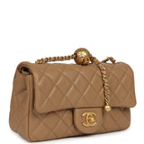 Chanel Mini Pearl Crush Rectangular Flap Bag Dark Beige Lambskin Brushed Gold Hardware - Thumbnail View 2