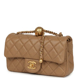 Chanel Mini Pearl Crush Rectangular Flap Bag Dark Beige Lambskin Brushed Gold Hardware - Thumbnail View 5