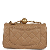 Chanel Mini Pearl Crush Rectangular Flap Bag Dark Beige Lambskin Brushed Gold Hardware - Thumbnail View 4