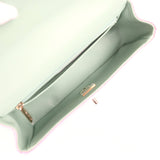 Chanel Mini Rectangular Flap Bag with Top Handle Pink and Green Lambskin Light Gold Hardware - Thumbnail View 8