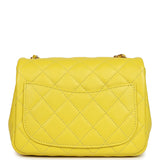 Chanel Mini Pearl Crush Square Flap Bag Yellow Lambskin Brushed Gold Hardware - Thumbnail View 4
