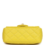 Chanel Mini Pearl Crush Square Flap Bag Yellow Lambskin Brushed Gold Hardware - Thumbnail View 6