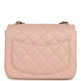 Chanel Mini Classic Square Flap Bag Pink Lambskin Light Gold Hardware - Thumbnail View 4