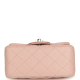 Chanel Mini Classic Square Flap Bag Pink Lambskin Light Gold Hardware - Thumbnail View 6