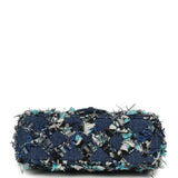 Chanel Mini Classic Rectangular Flap Bag Ribbon Tweed Blue Denim Silver Hardware - Thumbnail View 6