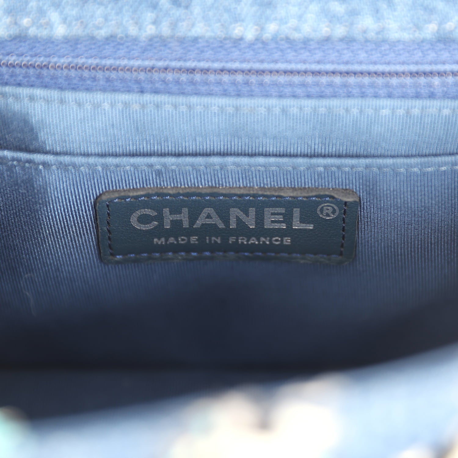 Chanel Mini Classic Rectangular Flap Bag Ribbon Tweed Blue Denim Silve