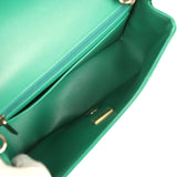 Chanel Mini Classic Rectangular Flap Bag Green Lambskin Light Gold Hardware - Thumbnail View 8