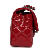 Chanel Mini Classic Rectangular Flap Bag Dark Red Patent Ruthenium Hardware - Thumbnail View 3