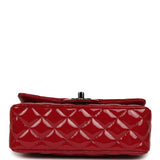 Chanel Mini Classic Rectangular Flap Bag Dark Red Patent Ruthenium Hardware - Thumbnail View 6
