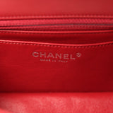 Chanel Mini Classic Rectangular Flap Bag Dark Red Patent Ruthenium Hardware - Thumbnail View 9