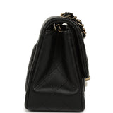 Chanel Mini Classic Square Flap Bag Black Lambskin Light Gold Hardware - Thumbnail View 3