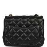 Chanel Mini Classic Square Flap Bag Black Lambskin Light Gold Hardware - Thumbnail View 4